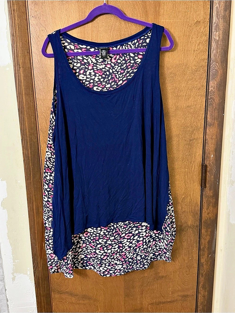 Torrid 2 2X Animal Print tunic tank top Blue & Pink